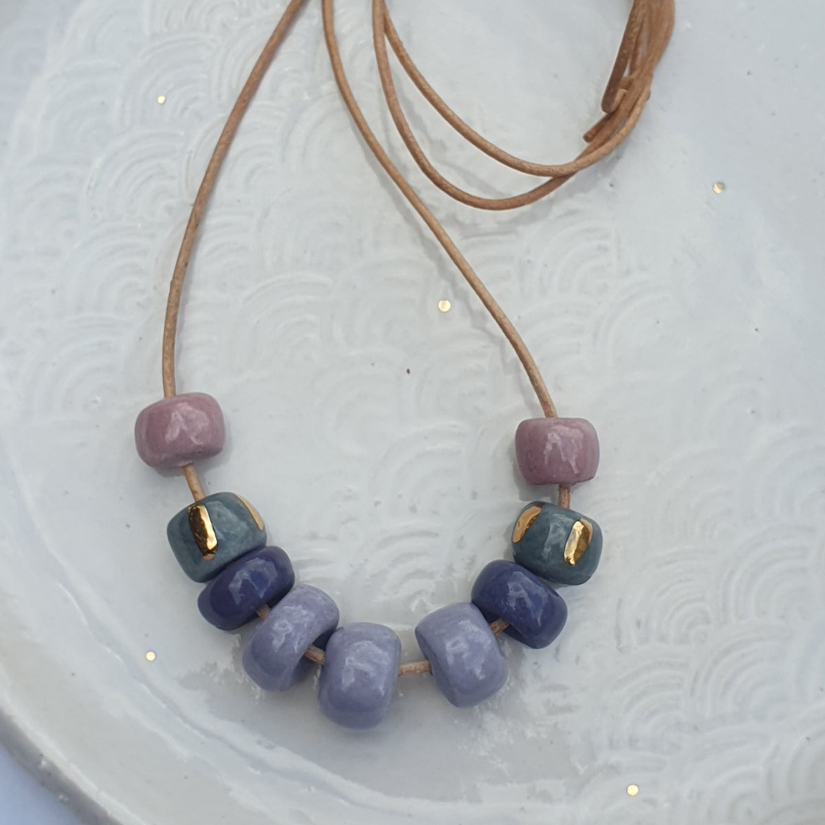 Porcelain beads - Purple berry