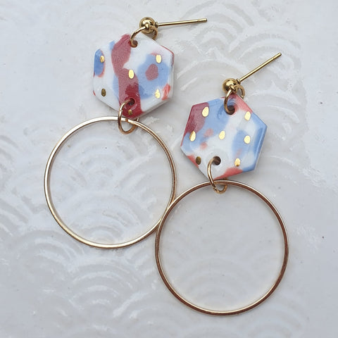 S A L E Berry mix hex earrings