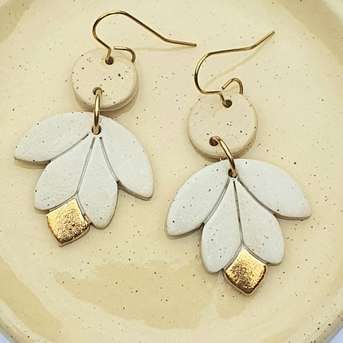 Lotus earrings, gold
